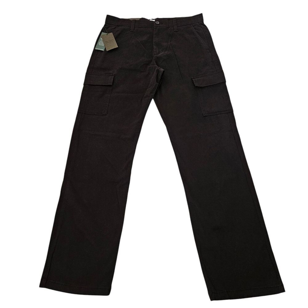 Only & Sons Jeans Mens 32x33‎ Loose Straight Cargo Black Dark Wash Denim Zip NWT